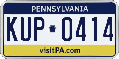 PA license plate KUP0414