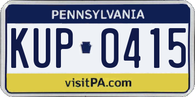 PA license plate KUP0415