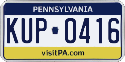 PA license plate KUP0416