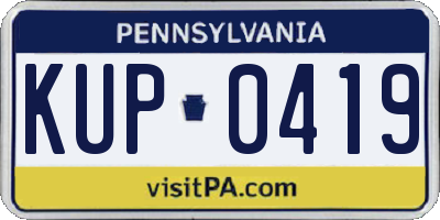 PA license plate KUP0419