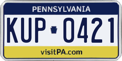 PA license plate KUP0421