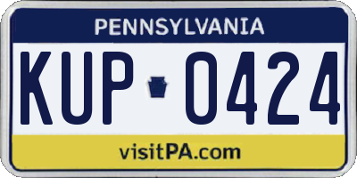 PA license plate KUP0424