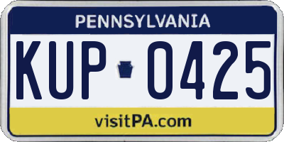 PA license plate KUP0425