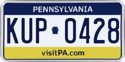 PA license plate KUP0428