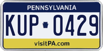 PA license plate KUP0429