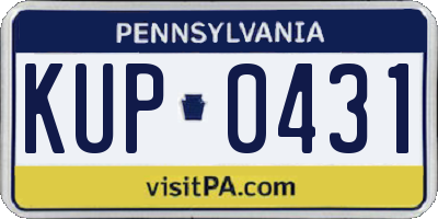 PA license plate KUP0431