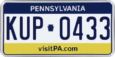 PA license plate KUP0433
