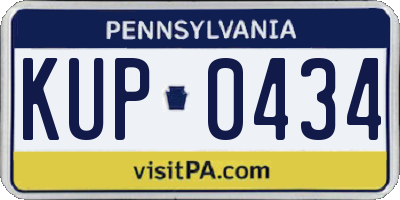 PA license plate KUP0434