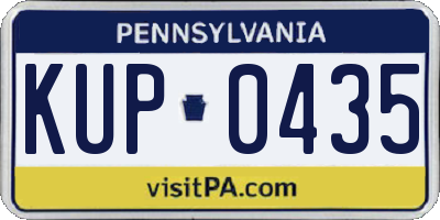 PA license plate KUP0435