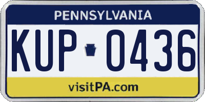 PA license plate KUP0436