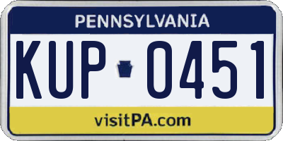 PA license plate KUP0451