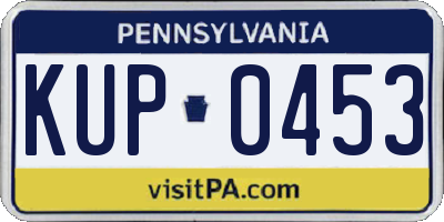 PA license plate KUP0453