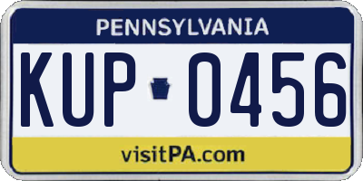 PA license plate KUP0456