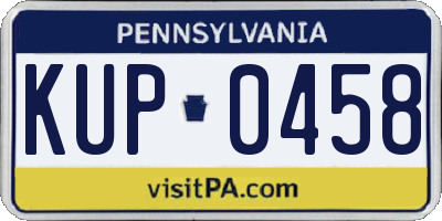 PA license plate KUP0458