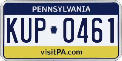 PA license plate KUP0461