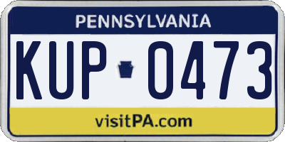 PA license plate KUP0473