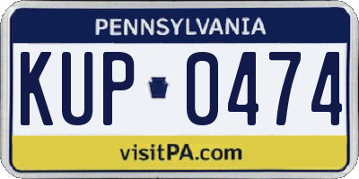 PA license plate KUP0474