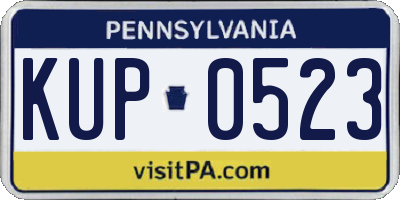 PA license plate KUP0523