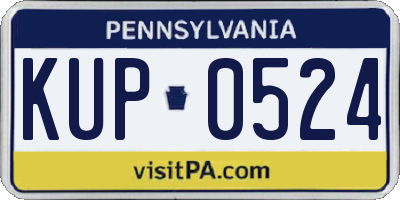 PA license plate KUP0524