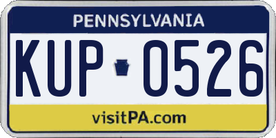 PA license plate KUP0526