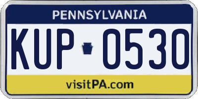 PA license plate KUP0530