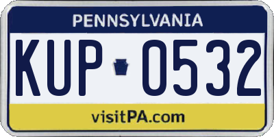 PA license plate KUP0532