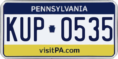 PA license plate KUP0535