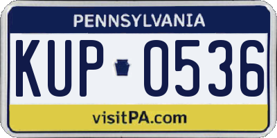 PA license plate KUP0536