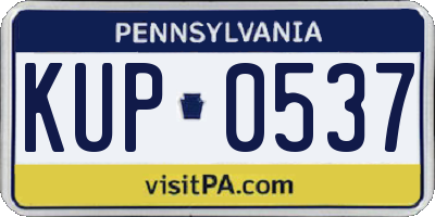 PA license plate KUP0537