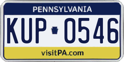 PA license plate KUP0546