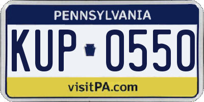PA license plate KUP0550