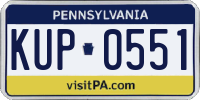 PA license plate KUP0551