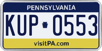 PA license plate KUP0553