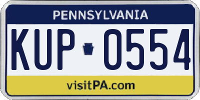 PA license plate KUP0554