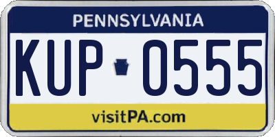 PA license plate KUP0555