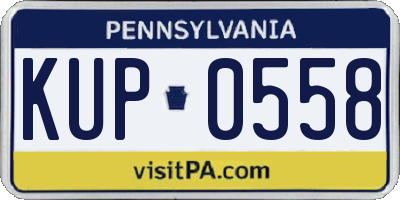 PA license plate KUP0558