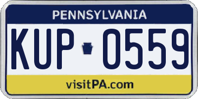 PA license plate KUP0559