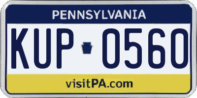 PA license plate KUP0560
