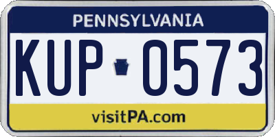 PA license plate KUP0573