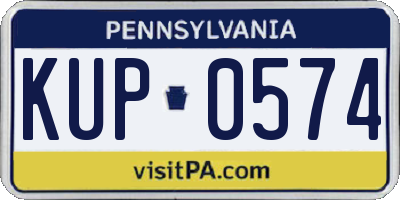 PA license plate KUP0574
