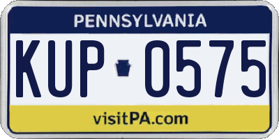 PA license plate KUP0575