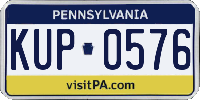 PA license plate KUP0576