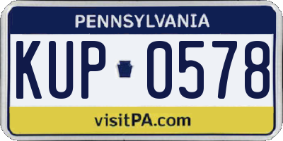 PA license plate KUP0578
