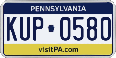 PA license plate KUP0580