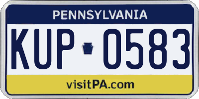 PA license plate KUP0583