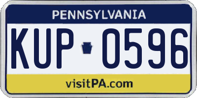 PA license plate KUP0596