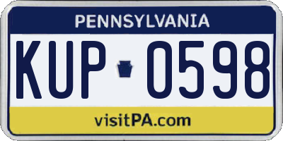 PA license plate KUP0598
