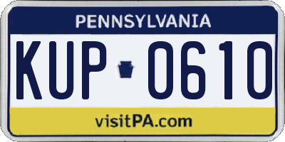 PA license plate KUP0610