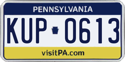 PA license plate KUP0613