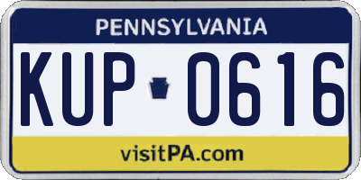 PA license plate KUP0616